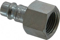 Coilhose Pneumatics - 3/8 Female NPT European High Flow Pneumatic Hose Connector - Plated Steel, 1/4" Body Diam - Top Tool & Supply