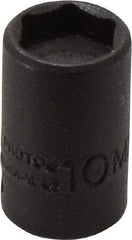 Proto - 1/4" Drive 10mm Standard Magnetic Impact Socket - 6 Points, 15/16" OAL - Top Tool & Supply