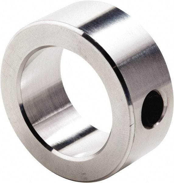 Climax Metal Products - 1-9/16" Bore, Aluminum, Set Screw Shaft Collar - 2-1/2" Outside Diam, 13/16" Wide - Top Tool & Supply