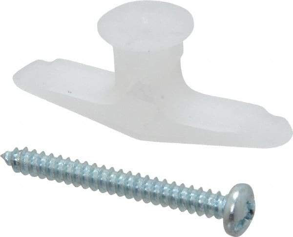 Toggler - #6 to 14 Screw, 5/16" Diam, 1-1/4" Long, 3/8 to 1/2" Thick, Plastic Toggle Drywall & Hollow Wall Anchor - 5/16" Drill, Plastic, Use in Drywall - Top Tool & Supply