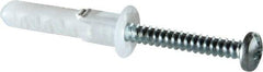 Toggler - 5/16" Diam, 5/16" Drill, 1-5/8" OAL, 1-3/8" Min Embedment Lag Shield Concrete Anchor - Plastic, Flange Head - Top Tool & Supply