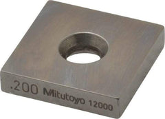 Mitutoyo - 0.2" Square Steel Gage Block - Accuracy Grade 0, Includes Certificate of Inspection - Top Tool & Supply