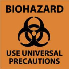 NMC - "Biohazard - Use Universal Precautions", 7" Long x 7" Wide, Rigid Plastic Safety Sign - Square, 0.05" Thick, Use for Hazardous Materials - Top Tool & Supply