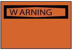 NMC - "WARNING", 7" Long x 10" Wide, Pressure-Sensitive Vinyl Safety Sign - Rectangle, 0.004" Thick, Use for Accident Prevention - Top Tool & Supply