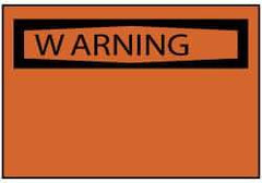 NMC - "WARNING", 7" Long x 10" Wide, Pressure-Sensitive Vinyl Safety Sign - Rectangle, 0.004" Thick, Use for Accident Prevention - Top Tool & Supply