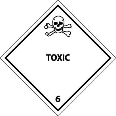 NMC - Toxic DOT Shipping Label - 4" High x 4" Wide - Top Tool & Supply