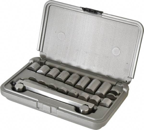 Fowler - 5 Inch Long x 1 Inch Wide x 0.0002 Inch Parallelism, 5 Inch Between Rolls, Sine Bar and Riser Kit - Includes 18 Risers, 5 Inch Sine Bar - Top Tool & Supply