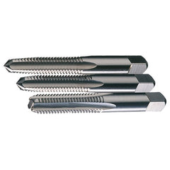 ‎#5-44 UNF 3 Flute H2 Taper-Plug-Bottoming HSS Standard Straight Flute 3-Piece Hand Tap Set- TiN - Exact Industrial Supply