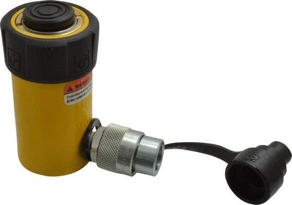 Enerpac - 10 Ton, 2.13" Stroke, 4.75 Cu In Oil Capacity, Portable Hydraulic Single Acting Cylinder - 2.24 Sq In Effective Area, 4.78" Lowered Ht., 6.91" Max Ht., 1.69" Cyl Bore Diam, 1.5" Plunger Rod Diam, 10,000 Max psi - Top Tool & Supply