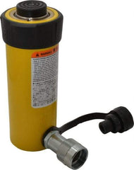 Enerpac - 15 Ton, 4" Stroke, 12.57 Cu In Oil Capacity, Portable Hydraulic Single Acting Cylinder - 3.14 Sq In Effective Area, 7.88" Lowered Ht., 11.88" Max Ht., 2" Cyl Bore Diam, 1.625" Plunger Rod Diam, 10,000 Max psi - Top Tool & Supply