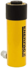 Enerpac - 25 Ton, 6.25" Stroke, 32.23 Cu In Oil Capacity, Portable Hydraulic Single Acting Cylinder - 5.16 Sq In Effective Area, 10.75" Lowered Ht., 17" Max Ht., 2.56" Cyl Bore Diam, 2.25" Plunger Rod Diam, 10,000 Max psi - Top Tool & Supply