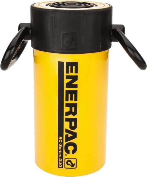 Enerpac - 50 Ton, 6.25" Stroke, 69.03 Cu In Oil Capacity, Portable Hydraulic Single Acting Cylinder - 11.04 Sq In Effective Area, 11.13" Lowered Ht., 17.38" Max Ht., 3.75" Cyl Bore Diam, 3.125" Plunger Rod Diam, 10,000 Max psi - Top Tool & Supply