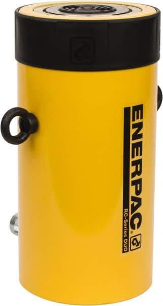 Enerpac - 100 Ton, 6.63" Stroke, 136.67 Cu In Oil Capacity, Portable Hydraulic Single Acting Cylinder - 20.63 Sq In Effective Area, 14.06" Lowered Ht., 20.69" Max Ht., 5.13" Cyl Bore Diam, 4.125" Plunger Rod Diam, 10,000 Max psi - Top Tool & Supply