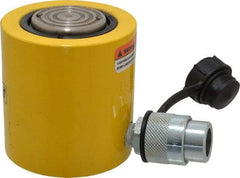 Enerpac - 20 Ton, 1.75" Stroke, 7.75 Cu In Oil Capacity, Portable Hydraulic Low Profile Cylinder - 4.43 Sq In Effective Area, 3.88" Lowered Ht., 5.63" Max Ht., 2.38" Cyl Bore Diam, 2" Plunger Rod Diam, 10,000 Max psi - Top Tool & Supply