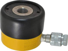 Enerpac - 12 Ton, 0.31" Stroke, 0.86 Cu In Oil Capacity, Portable Hydraulic Hollow Hole Cylinder - 2.76 Sq In Effective Area, 2.19" Lowered Ht., 2.5" Max Ht., 2.13" Cyl Bore Diam, 1.38" Plunger Rod Diam, 10,000 Max psi - Top Tool & Supply