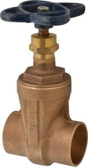 NIBCO - 2" Pipe, Class 125, Soldered Bronze Solid Wedge Stem Gate Valve - 200 WOG, 125 WSP, Screw-In Bonnet - Top Tool & Supply