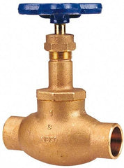 NIBCO - 1/4" Pipe, Soldered Ends, Bronze Integral Globe Valve - PTFE Disc, Screw-In Bonnet, 200 psi WOG, 125 psi WSP, Class 125 - Top Tool & Supply