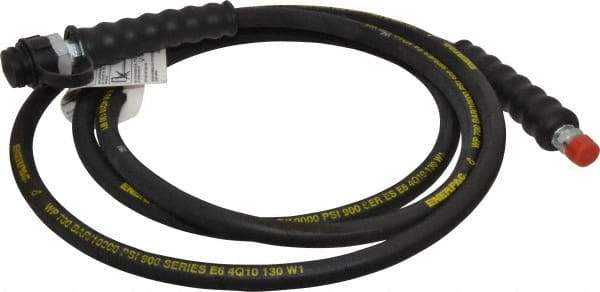 Enerpac - 1/4" Inside Diam x 3/8 NPT 10' Hydraulic Pump Hose - 10,000 psi, CH-604 Opposite End, Rubber - Top Tool & Supply