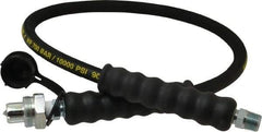 Enerpac - 1/4" Inside Diam x 3/8 NPT 3' Hydraulic Pump Hose - 10,000 psi, CH-604 Opposite End, Rubber - Top Tool & Supply