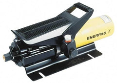 Enerpac - 10,000 psi Air-Hydraulic Pump & Jack - 72 Cu In Oil Capacity, Use with Single Acting Cylinders, Advance, Hold & Retract - Top Tool & Supply