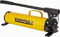 Enerpac - 1" Piston Stroke, 1-1/8" Piston Diam, 1.00, 0.15 Cu In per Stroke, 134 Cu In Reservoir Capacity, Manual Hydraulic Pump - 10,000 psi, 77 Lbs. Max Handle Effort, 2 Stage - Top Tool & Supply