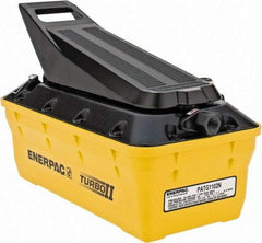 Enerpac - 10,000 psi Air-Hydraulic Pump & Jack - 127 Cu In Oil Capacity, Use with Single Acting Cylinders, Advance, Hold & Retract - Top Tool & Supply