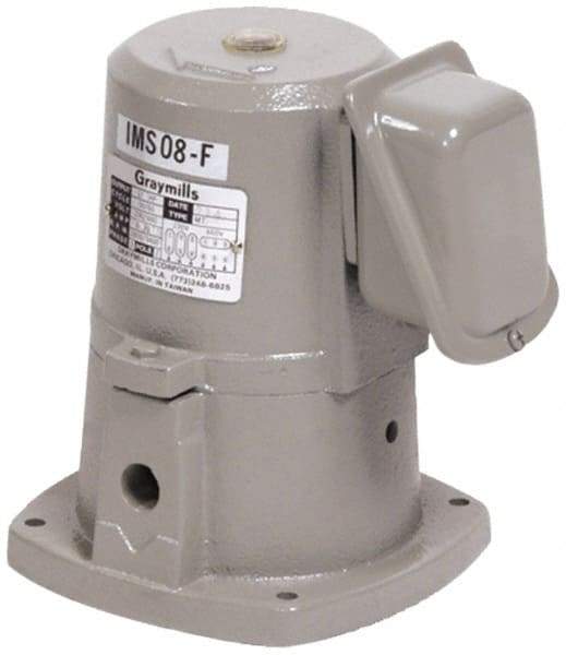 Graymills - 230/460 Volt, 1/8 hp, 3 Phase, 3,450 RPM, Cast Iron Suction Machine Tool & Recirculating Pump - 9.5 GPM, 3/8" Inlet, 12 psi, 5-1/2" Long x 5-1/2" Mounting Flange Width, 7-3/32" Overall Height, Metric Thread, Plastic Impeller - Top Tool & Supply