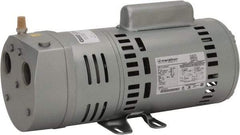 Gast - 3/4 hp Rotary Vane Vaccum Pump - 115/230 Volts, 10 CFM, Single Phase, 16.2" Long x 6-1/2" Wide x 8.88" High - Top Tool & Supply