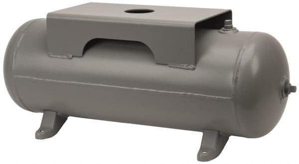 Made in USA - 10 Gallon, 200 Max psi Horizontal Tank with Plate - 30" Tank Length x 10" Tank Diam - Top Tool & Supply