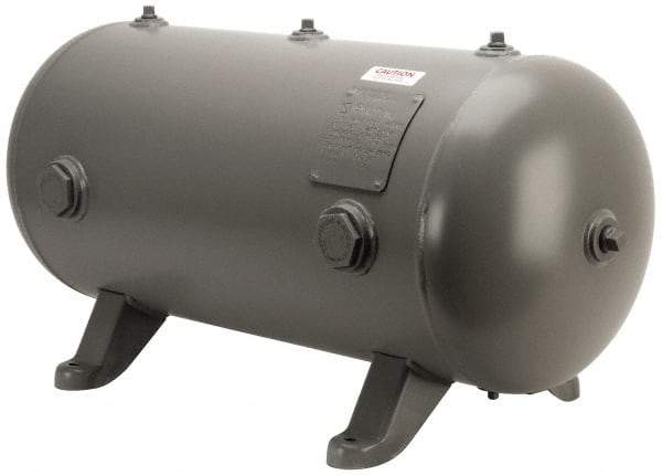 Made in USA - 20 Gallon, 200 Max psi Horizontal Tank - 1-1/2" Inlet, 33" Tank Length x 14" Tank Diam - Top Tool & Supply