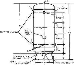 Made in USA - 200 Gallon, 200 Max psi Vertical Tank with Skirt - 2" Inlet, 72" Tank Length x 30" Tank Diam - Top Tool & Supply