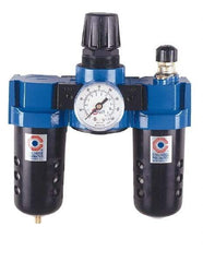 Coilhose Pneumatics - 3/4" NPT Port Standard 3 Piece Filter-Regulator-Lubricator FRL Unit - Metal Bowl, 125 SCFM, 250 Max psi, 10.5" High - Top Tool & Supply