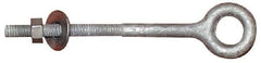 Value Collection - 1/2-13, Zinc-Plated Finish, Forged Steel Forged Eye Bolt - 1-1/2" Thread Length, 1" ID x 2" OD, 3-1/4" Shank Length - Top Tool & Supply