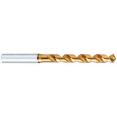 Jobber Length Drill Bit: 0.228″ Dia, 120 °, Vanadium High Speed Steel TiN Finish, Right Hand Cut, Spiral Flute, Straight-Cylindrical Shank