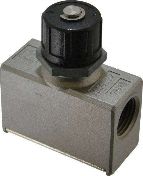 SMC PNEUMATICS - 1/2" Male NPT x 1/2" Female NPT Flow & Speed Control Valve - Inline Type - Top Tool & Supply