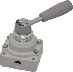 SMC PNEUMATICS - 1/4" NPT Rotary Hand Air Valve - 3 Position, 0.4 CV Rate, 150 Max psi & 140°F Max Temp - Top Tool & Supply