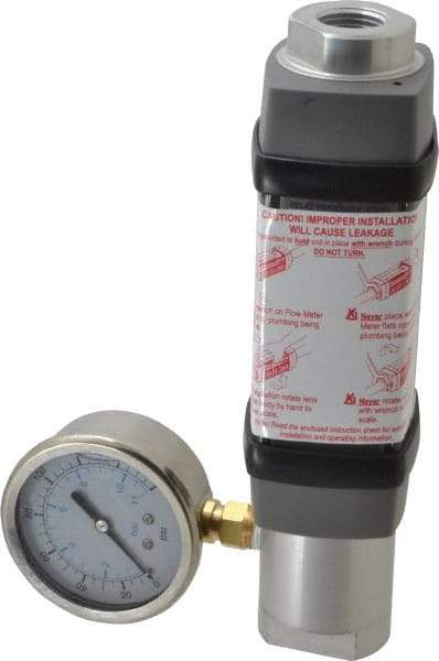 Hedland - 1/2" NPTF Port Compressed Air & Gas Flowmeter - 600 Max psi, 30 SCFM, Anodized Aluminum - Top Tool & Supply