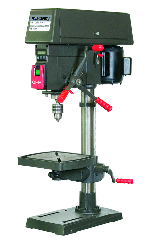 13" HD Bench Model Drill Press; Step Pulley; 16 Speed; 1/3HP 120V Motor; 123lbs. - Top Tool & Supply