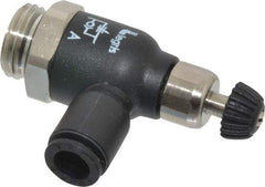 Legris - 6mm Tube OD x 1/4 Male BSPP Compact Meter Out Flow Control Valve - 14.5 to 145 psi, Nylon - Top Tool & Supply