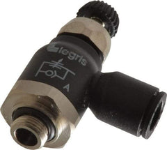 Legris - 8mm Tube OD x 1/8 Male BSPP Compact Meter Out Flow Control Valve - 14.5 to 145 psi, Nylon - Top Tool & Supply