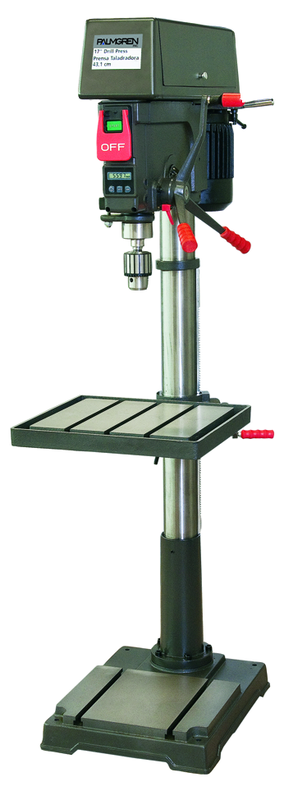 20" HD Floor Model Drill Press; Step Pulley; 16 Speeds; 1.5HP 115/230V Motor - Top Tool & Supply