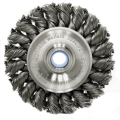 ‎3″ Standard Twist Knot Wire Wheel, .020″ Steel Fill, 1/2″-3/8″ Arbor Hole - Top Tool & Supply