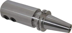 Accupro - CAT40 Taper Shank 1" Hole End Mill Holder/Adapter - 2-23/64" Nose Diam, 6" Projection, 5/8-11 Drawbar, Through-Spindle & DIN Flange Coolant - Exact Industrial Supply