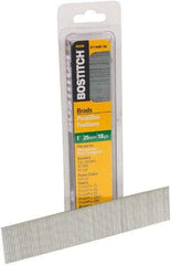 Stanley Bostitch - 18 Gauge 0.05" Shank Diam 1" Long Brad Nails for Power Nailers - Steel, Bright Finish, Ring Shank, Straight Stick Adhesive Collation, Brad Head, Chisel Point - Top Tool & Supply