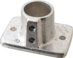 Hollaender - 1" Pipe, Base Flange, Aluminum Alloy Flange Pipe Rail Fitting - Bright Finish - Top Tool & Supply