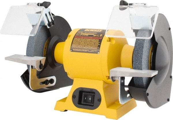 DeWALT - 8" Wheel Diam x 1" Wheel Width, 3/4 hp Grinder - 5/8" Arbor Hole Diam, 3,600 Max RPM, 120 Volts - Top Tool & Supply