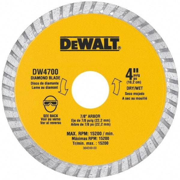 DeWALT - 12" Diam, 1" Arbor Hole Diam, Wet & Dry Cut Saw Blade - Diamond-Tipped, Standard Round Arbor - Top Tool & Supply