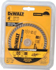 DeWALT - 4" Diam, 7/8" Arbor Hole Diam, Wet & Dry Cut Saw Blade - Diamond-Tipped, Standard Round Arbor - Top Tool & Supply