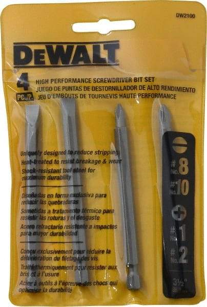 DeWALT - 4 Piece, Bit Set - Phillips, Slotted Point - Top Tool & Supply