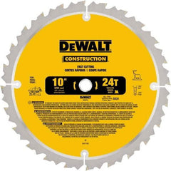 DeWALT - 10" Diam, 24 Tooth Wet & Dry Cut Saw Blade - Carbide-Tipped, Standard Round Arbor - Top Tool & Supply